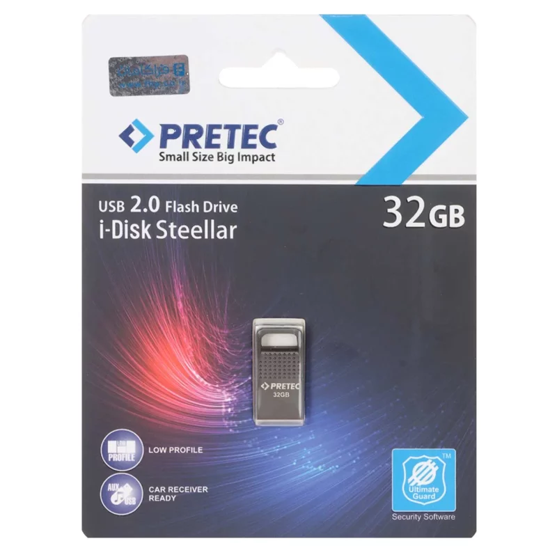 Pretec i-Disk Steelar USB 2.0 Flash Memory - 32GB - خاکستری (گارانتی فراگامان) - تصویر 2