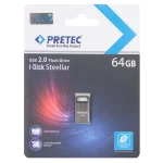 Pretec i-Disk Steelar USB 2.0 Flash Memory - 64GB - خاکستری (گارانتی فراگامان)