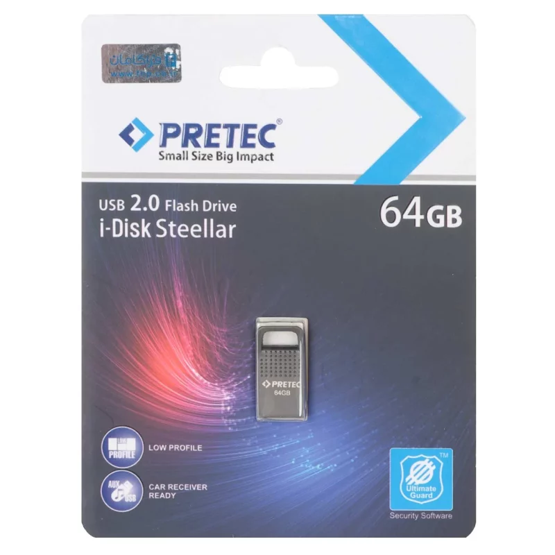 Pretec i-Disk Steelar USB 2.0 Flash Memory - 64GB - خاکستری (گارانتی فراگامان) - تصویر 2