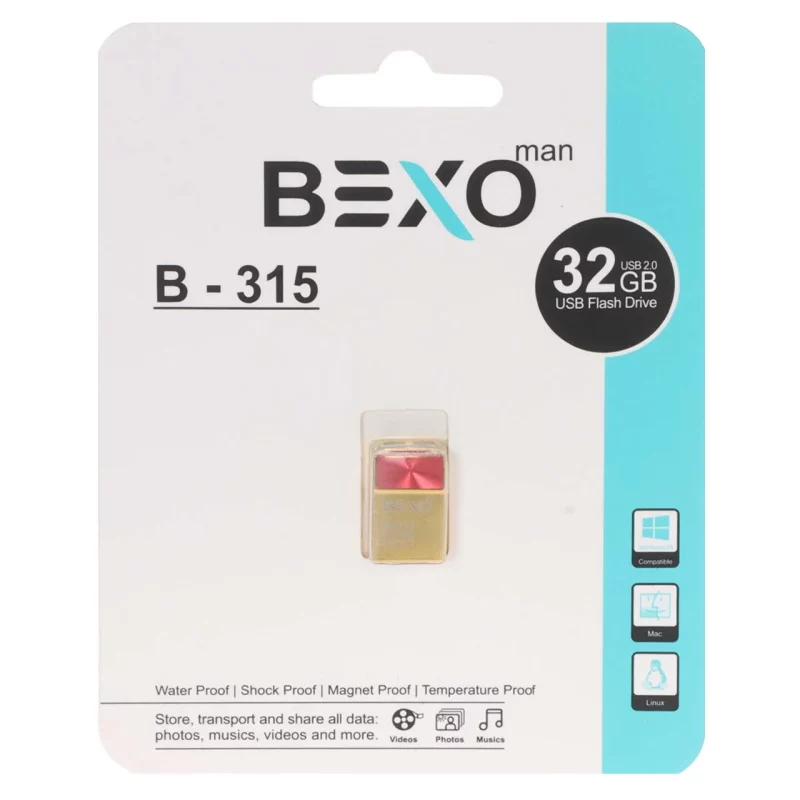 BEXO B-315 USB2.0 Flash Memory - 32GB (گارانتی داده پردازی آواتک) طلایی - تصویر 2