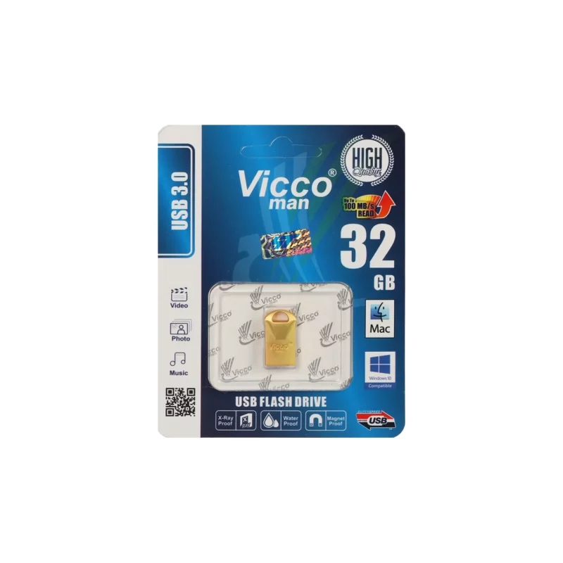 (گارانتی مادام‌العمر رایانه نوین سگال) طلایی Vicco man VC300 G USB3.0 Flash Memory - 32GB - تصویر 2