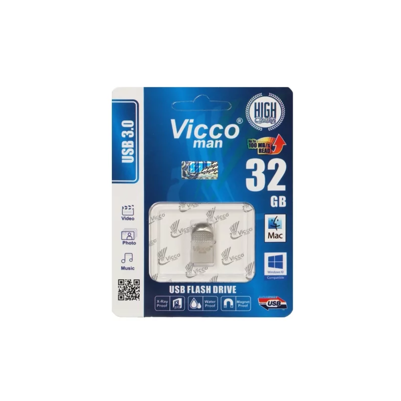 (گارانتی مادام‌العمر رایانه نوین سگال) نقره ای Vicco man VC371 S USB3.0 Flash Memory-32GB - تصویر 2