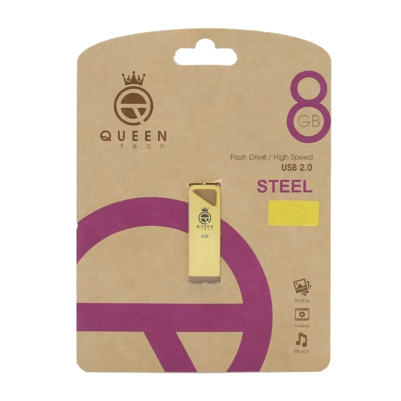 Queen Steel USB2.0 Flash Memory-8GB طلایی (گارانتی مادام العمر شرکت آی تین) - تصویر 2