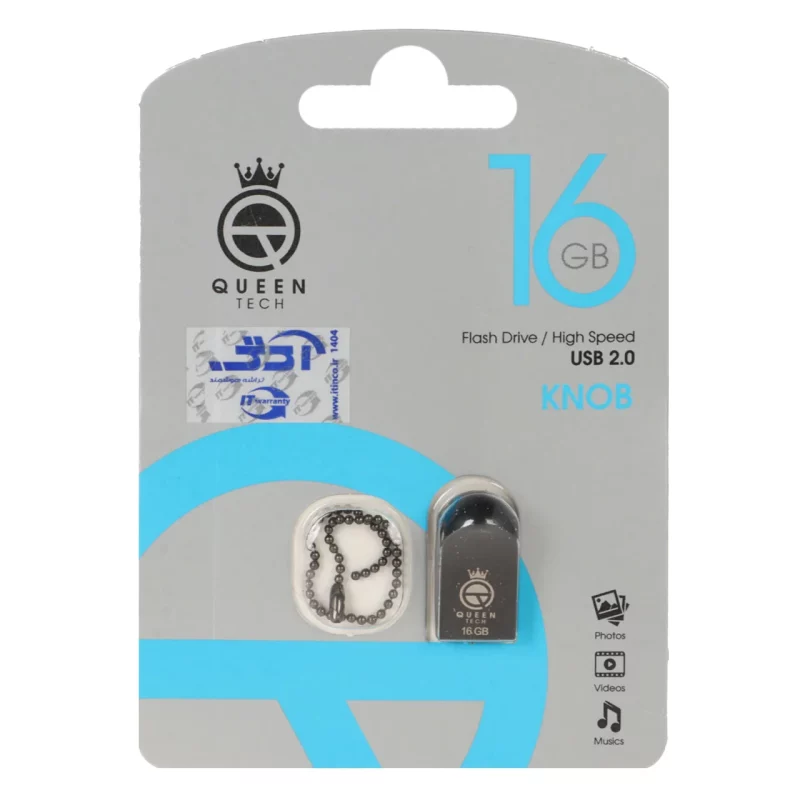 Queen Knob USB2.0 Flash Memory-16GB مشکی (گارانتی مادام العمر شرکت آی تین) - تصویر 2