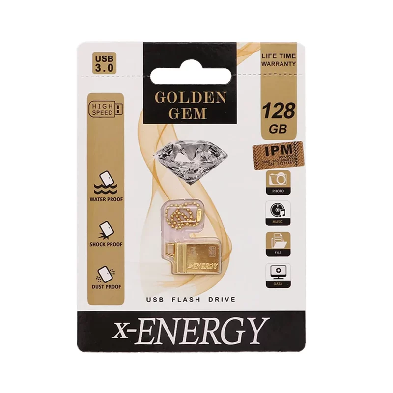 X-ENERGY Golden Gem USB3.0 Flash Memory-128GB - تصویر 2
