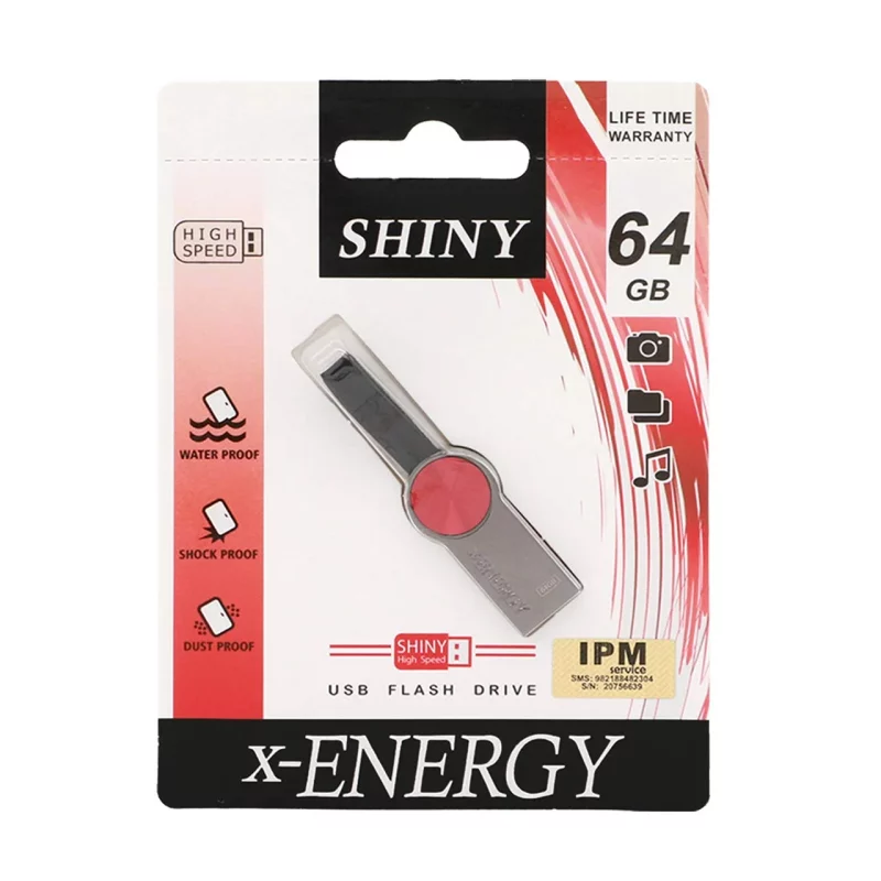 X-ENERGY Shiny USB2.0 Flash Memory-64GB قرمز - تصویر 2