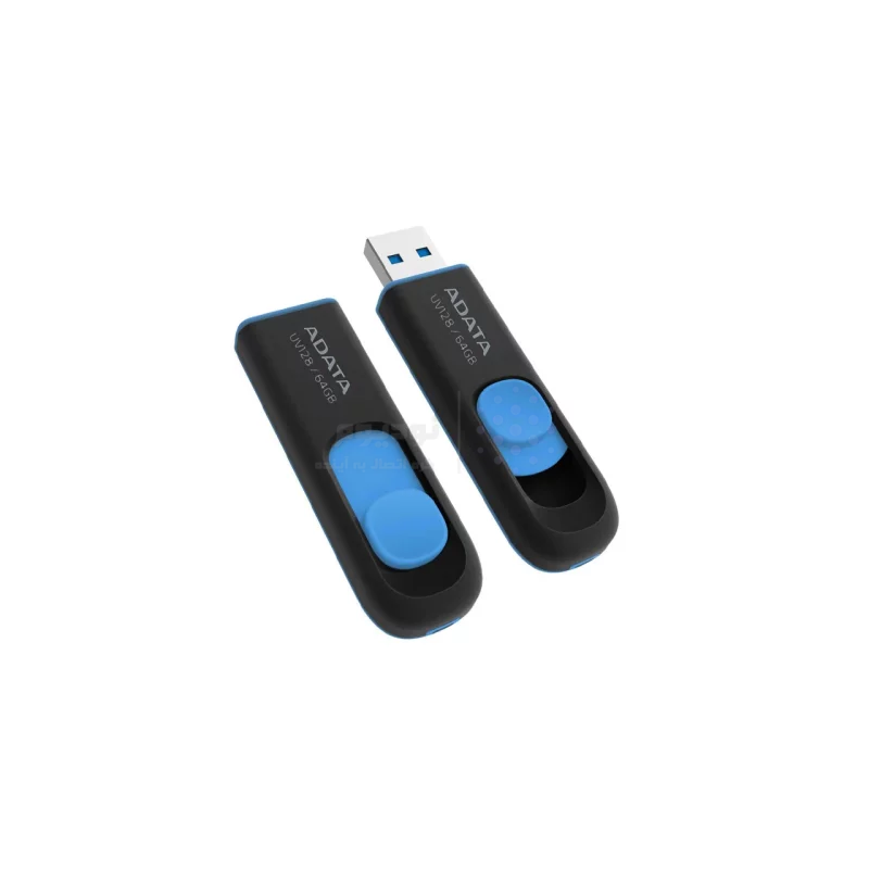 Adata UV128 USB 3.2 Flash Memory-64GB مشکی آبی - (گارانتی پنج ساله آونگ) - تصویر 3