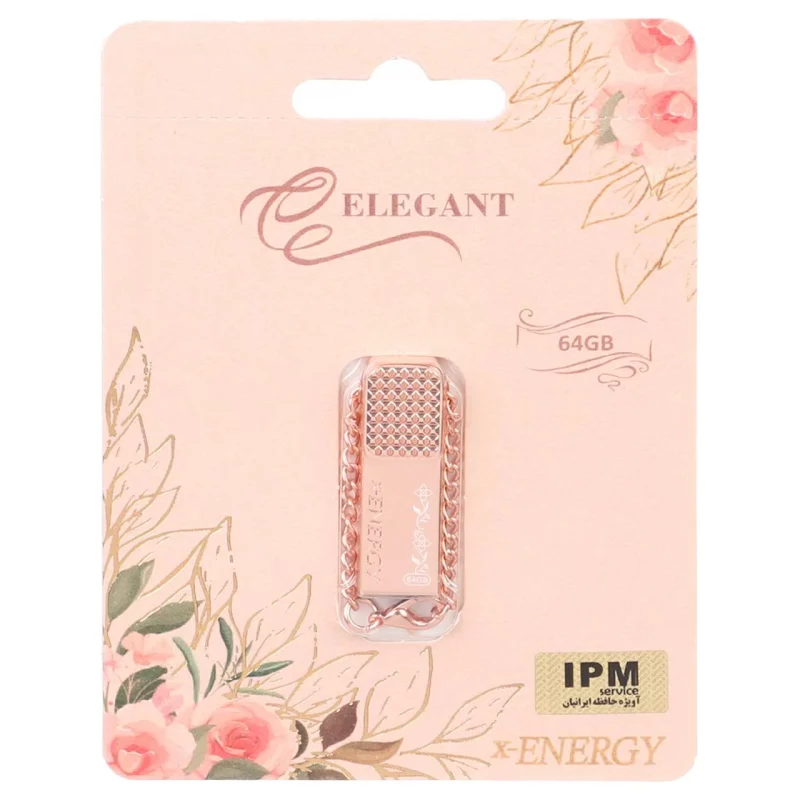 X-ENERGY ELEGANT USB2.0 Flash Memory - 64GB رزگلد (گارانتی مادام العمر IPM) - تصویر 2