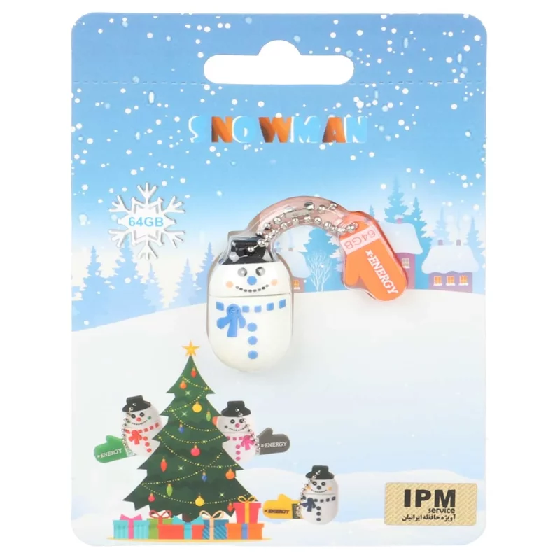 X-ENERGY SNOWMAN USB2.0 Flash Memory - 64GB عروسکی (گارانتی مادام العمر IPM) - تصویر 2