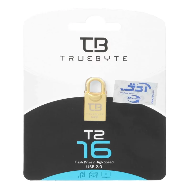 TRUEBYTE T2 USB2.0 Flash Memory-16GB طلایی (گارانتی مادام العمر شرکت آی تین) - تصویر 2
