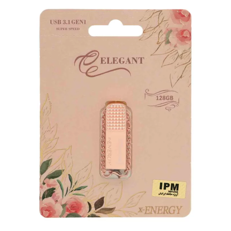X-ENERGY ELEGANT USB3.1 Flash Memory - 128GB رزگلد (گارانتی مادام العمر IPM) - تصویر 2