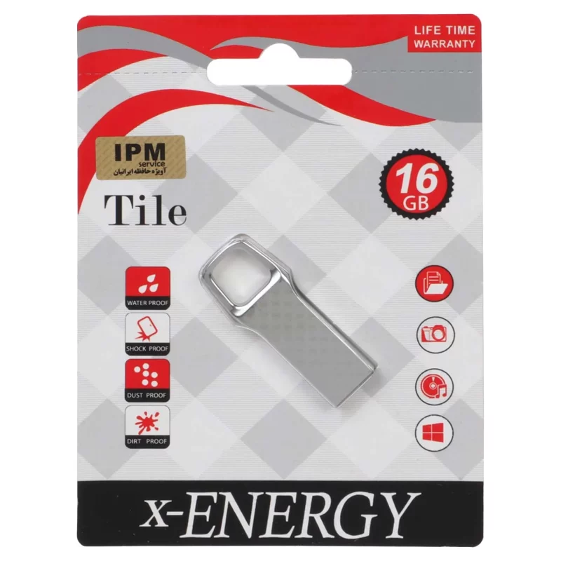 X-ENERGY Tile USB2.0 Flash Memory - 16GB نقره ای (گارانتی مادام العمر IPM) - تصویر 2