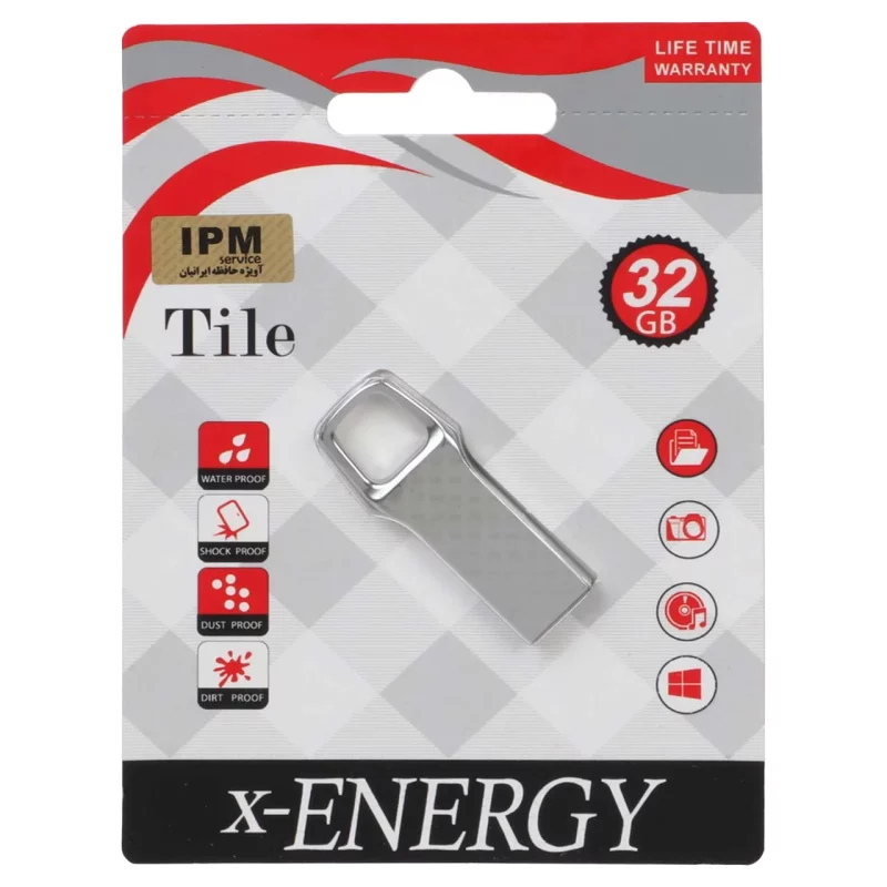 X-ENERGY Tile USB2.0 Flash Memory - 32GB نقره ای (گارانتی مادام العمر IPM) - تصویر 2