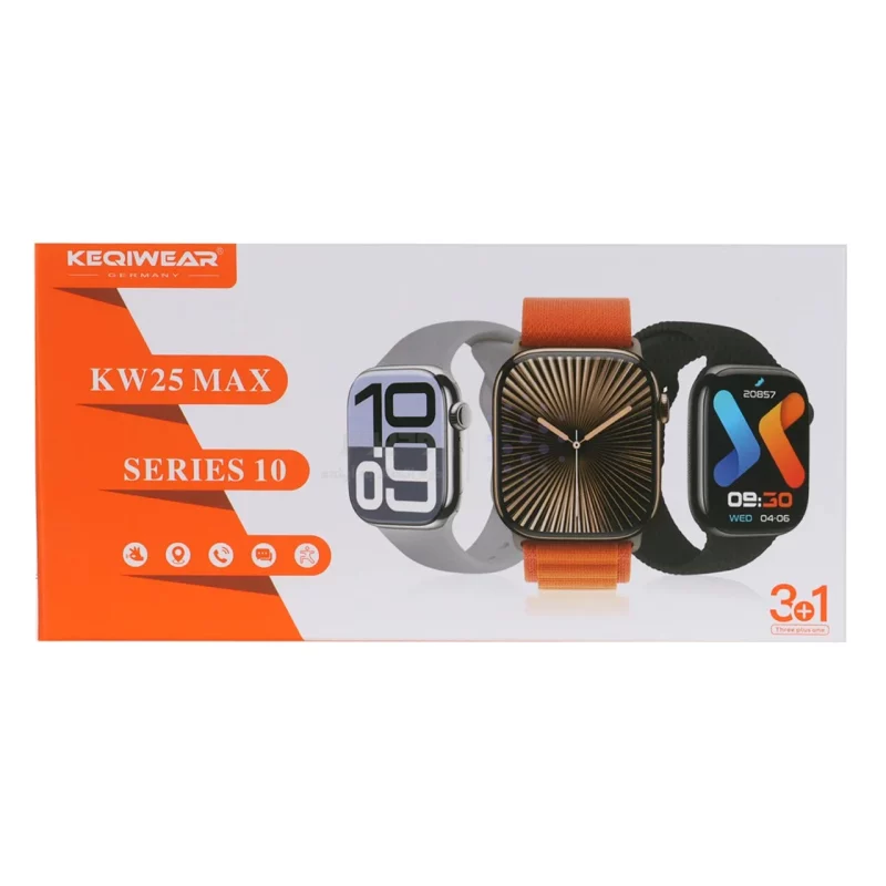 پک ساعت هوشمند KEQIWEAR مدل KW25 MAX Series 10 - مشکی - تصویر 4