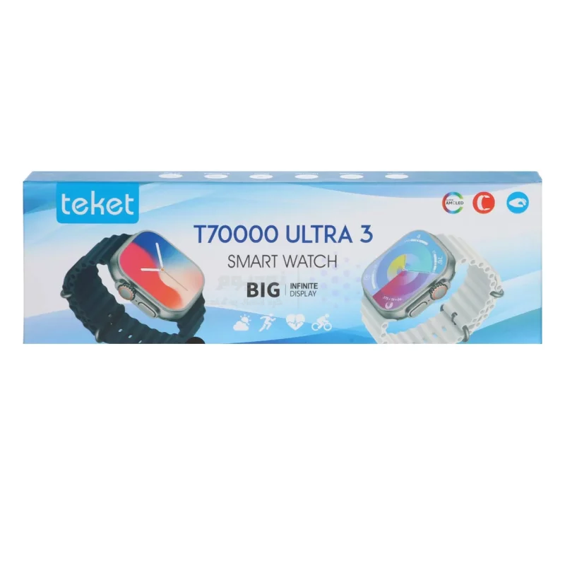 پک ساعت هوشمند teket مدل T70000 ULTRA 3 - مشکی - تصویر 4