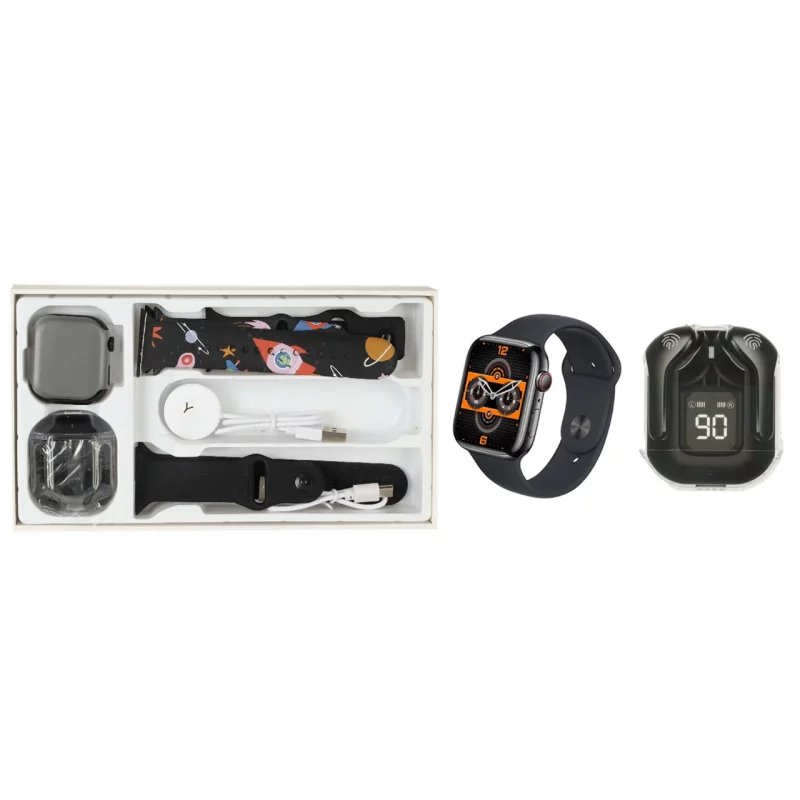 پک ساعت هوشمند و ایرفون بی سیم Wisme مدل WISME-X68 mini - مشکی - DST (گارانتی شش ماهه) - تصویر 2
