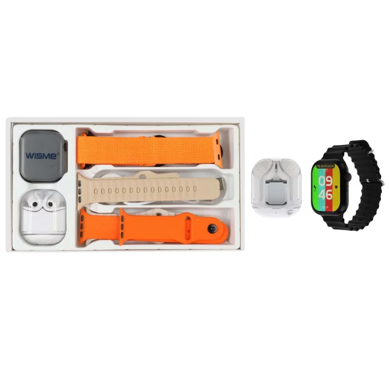 پک ساعت هوشمند و ایرفون بی سیم Wisme مدل WISME-X26 - مشکی - DST (گارانتی شش ماهه) - تصویر 2