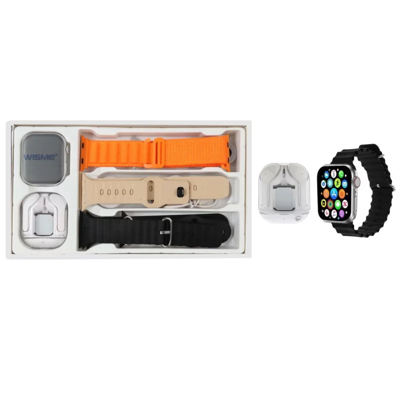 پک ساعت هوشمند و ایرفون بی سیم Wisme مدل WISME-X26 - نقره ای - DST (گارانتی شش ماهه) - تصویر 2