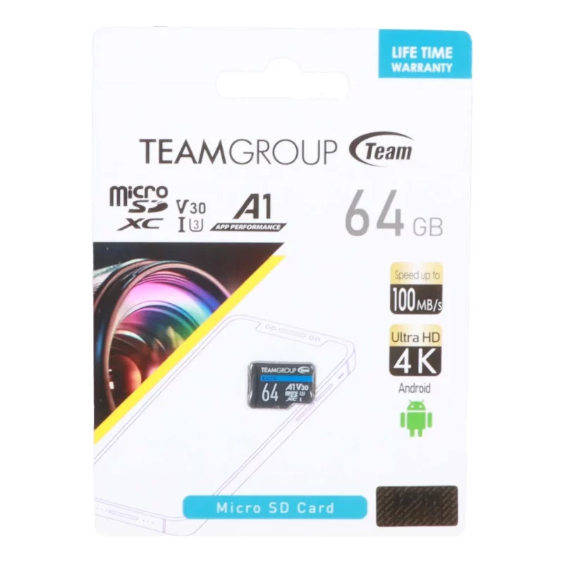 TeamGroup microSDXC Class 10 U3 (100MB/S) - 64GB ( گارانتی IPM) - تصویر 2