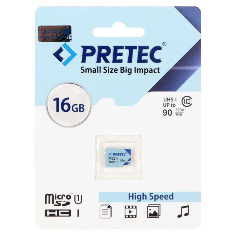 Pretec MicroSDHC U1 533X 90Mb/s - 16GB - (گارانتی فراگامان) - تصویر 2