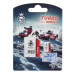 Queen tech Turbo microSDHC & adapter U3 Class 10 667X -100MB/s-128GB سفید قرمز