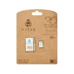 Queen tech microSDHC & adapter U3 Class 10 566X -85MB/s-32GBسفید طلایی - تصویر 3