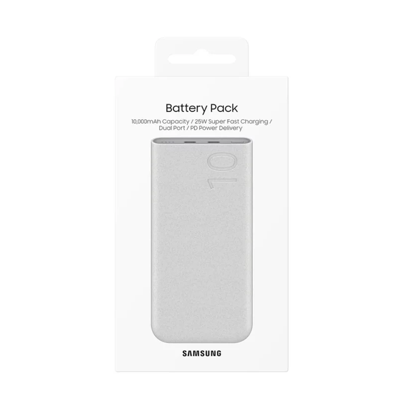 پاوربانک (PD و فست شارژ) Samsung 25W 10000mAh مدل EB-P3400 - بژ - اصلی (گارانتی 18 ماهه شرکتی) - تصویر 2