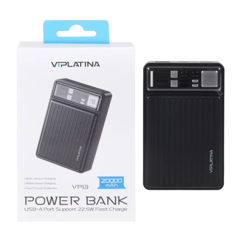 پاوربانک فست شارژ VIPLATINA 20000mAh مدل VP13 22.5W - مشکی (گارانتی 18 ماه تعویض نیکان همراه) - تصویر 2