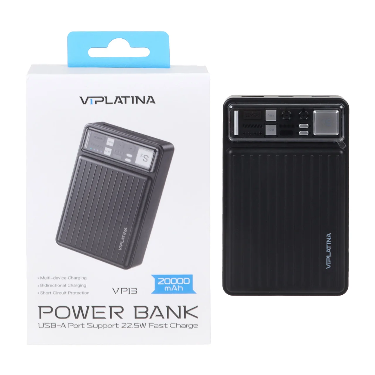 1584-1385648-1 پاوربانک فست شارژ VIPLATINA 20000mAh مدل VP13 22.5W - مشکی (گارانتی 18 ماه تعویض نیکان همراه) - تصویر 1