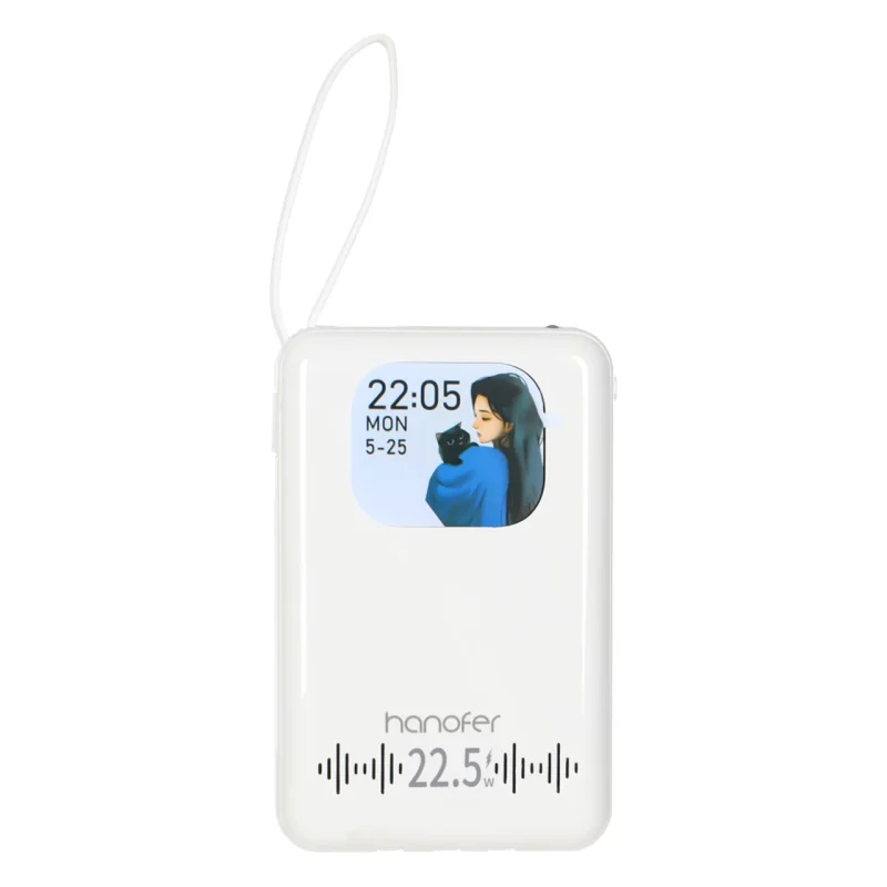 پاوربانک PD و فست شارژ Hanofer 10000mAh 22.5W - سفید - تصویر 2