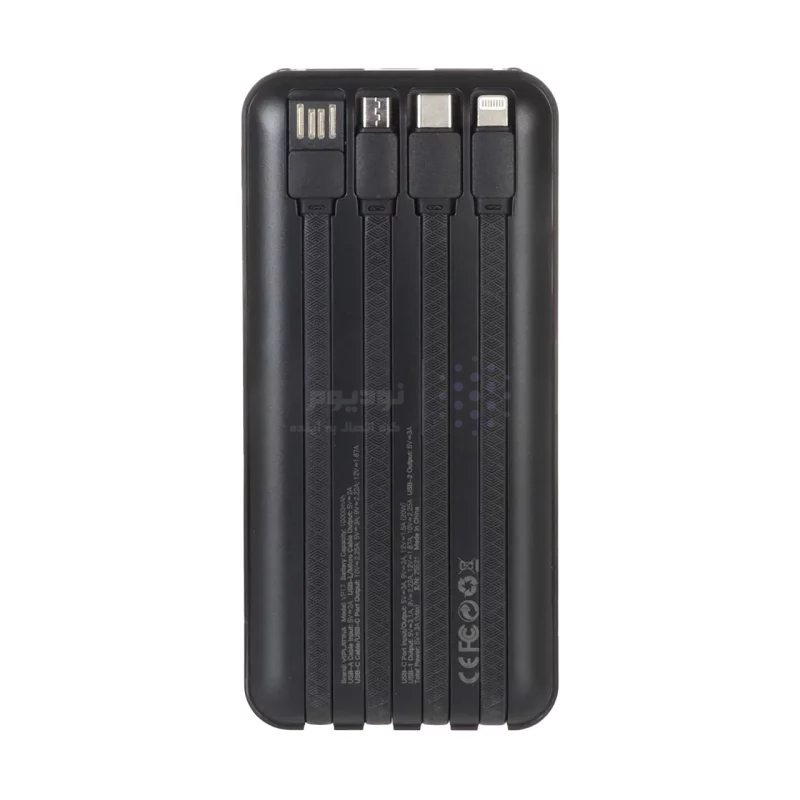 پاوربانک فست شارژ VIPLATINA 10000mAh دارای چراغ قوه مدل VP17 22.5W - مشکی (گارانتی 18 ماه تعویض نیکان همراه) - تصویر 3