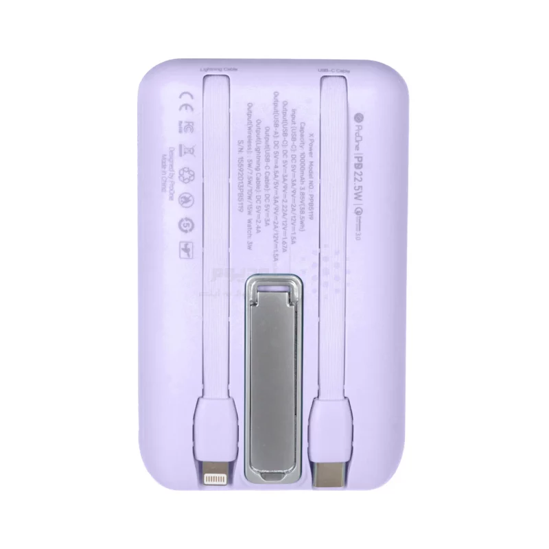پاوربانک فست شارژ ProOne 10000mAh مدل PPB5119 - بنفش (دارای استند موبایل) - تصویر 3