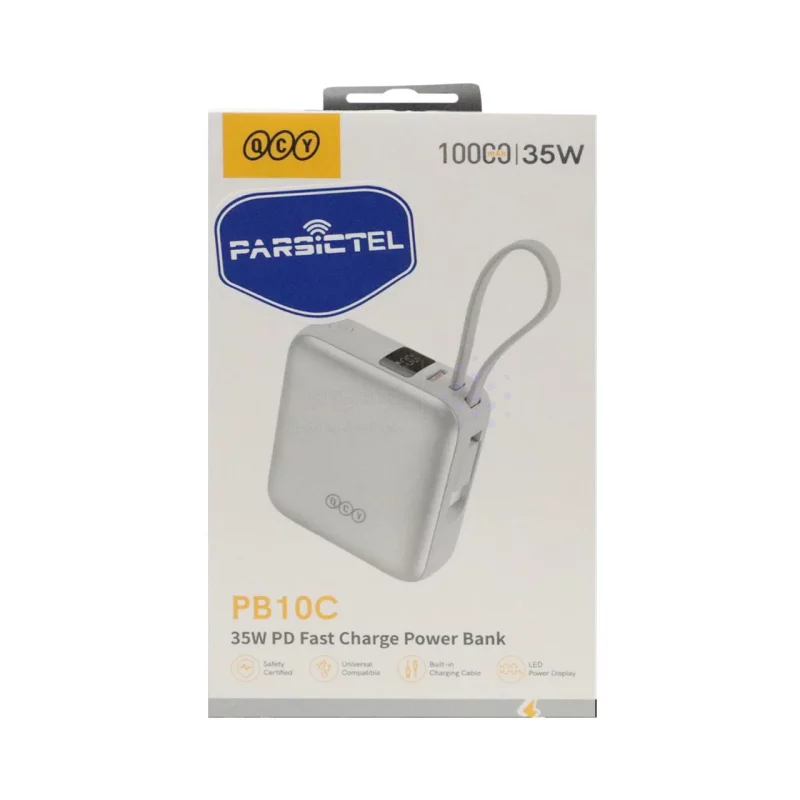 پاوربانک PD و فست شارژ QCY 10000mAh مدل PB10C 35W - نقره ای (گارانتی 18 ماهه شرکتی) - تصویر 5