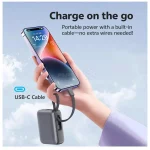 پاوربانک PD و فست شارژ QCY 10000mAh مدل PB10C 35W -خاکستری (گارانتی 18 ماهه شرکتی) - تصویر 5