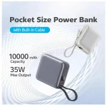 پاوربانک PD و فست شارژ QCY 10000mAh مدل PB10C 35W -خاکستری (گارانتی 18 ماهه شرکتی) - تصویر 6