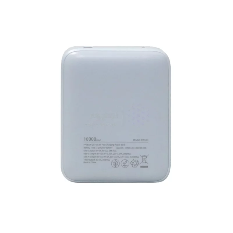 پاوربانک فست شارژ QCY 10000mAh مدل PB10D 22.5W - آبی (گارانتی 18 ماهه شرکتی) - تصویر 3