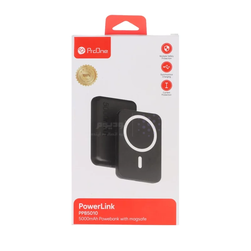 پاوربانک وایرلس و فست شارژ ProOne 5000mAh مدل PPB5010 PowerLink 20W - مشکی - تصویر 3