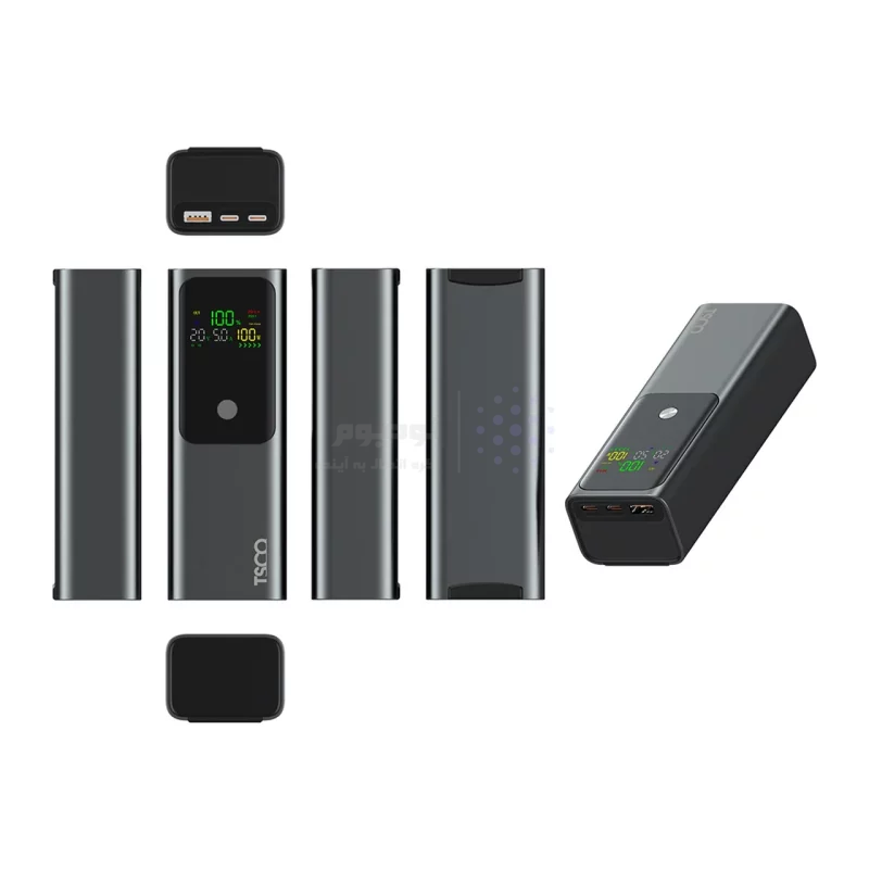 پاوربانک فست شارژ TSCO 20000mAh مدل TP 2004 100W - مشکی - تصویر 5