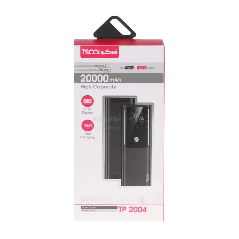 پاوربانک فست شارژ TSCO 20000mAh مدل TP 2004 100W - مشکی - تصویر 9