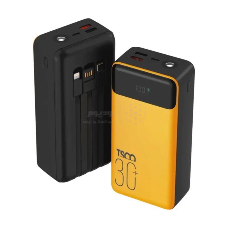 پاوربانک فست شارژ TSCO 30000mAh مدل TP 3001 22.5W - زرد مشکی - تصویر 3