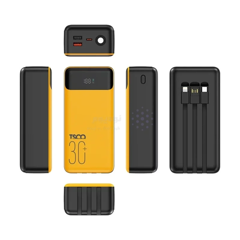 پاوربانک فست شارژ TSCO 30000mAh مدل TP 3001 22.5W - زرد مشکی - تصویر 5