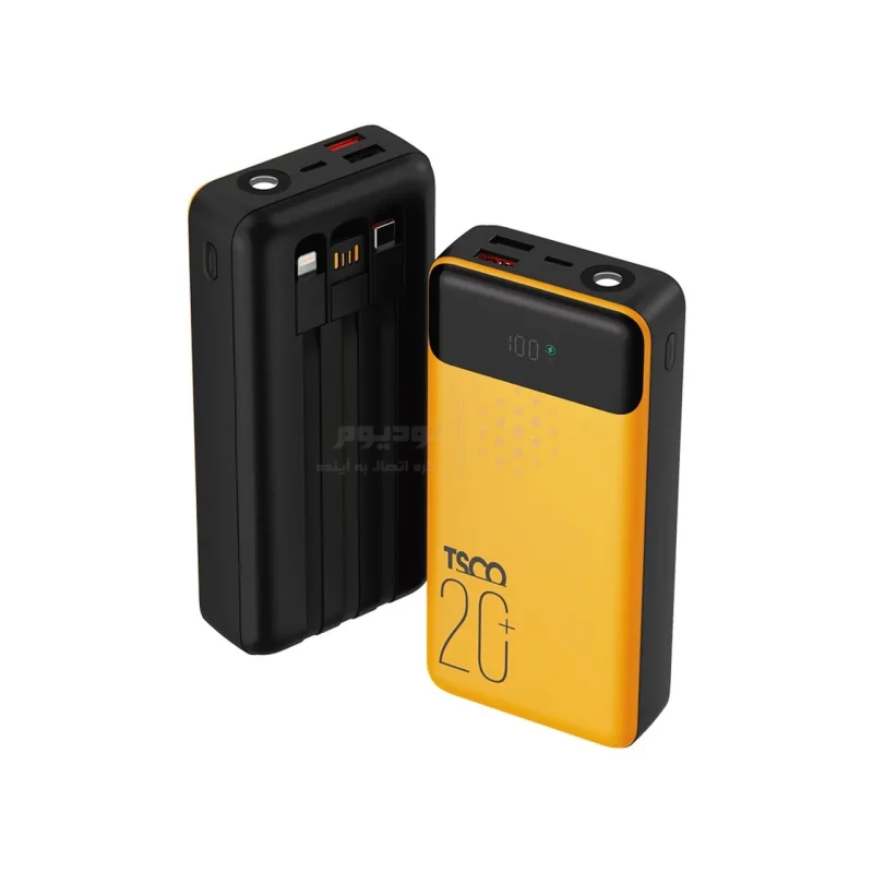 پاوربانک فست شارژ TSCO 20000mAh مدل TP 2001 22.5W - زرد مشکی - تصویر 4