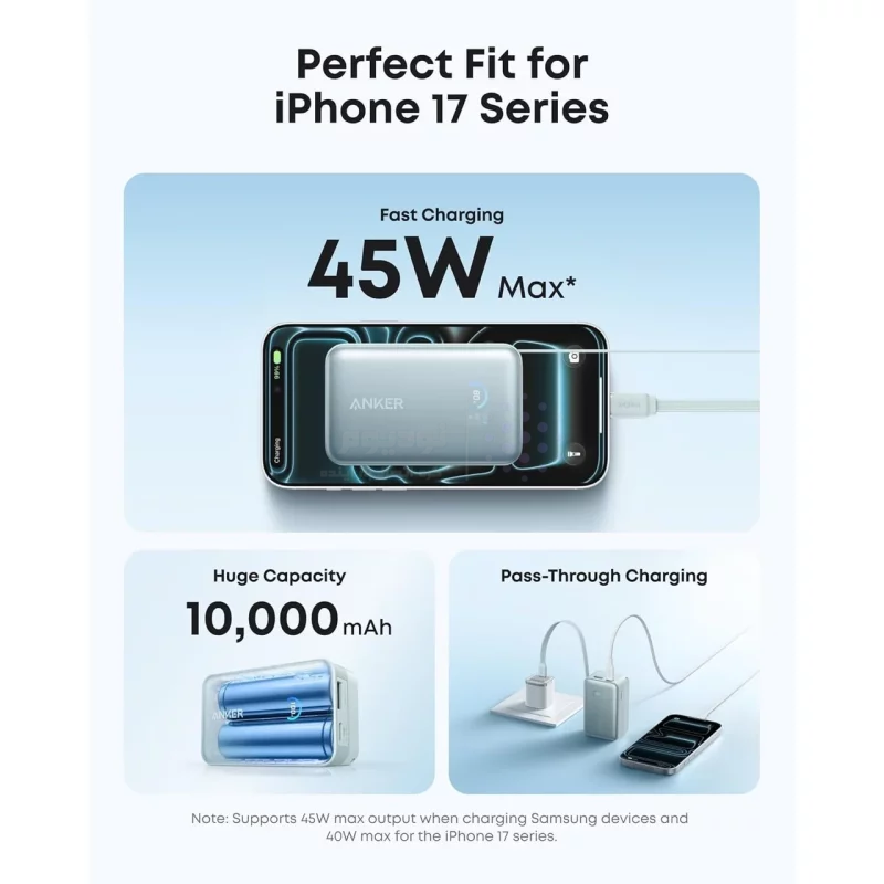 پاوربانک فست شارژ Anker 10000mAh مدل A1638H61 45W - سبز (گارانتی 18ماهه حافظه طلایی ایستا) - تصویر 4