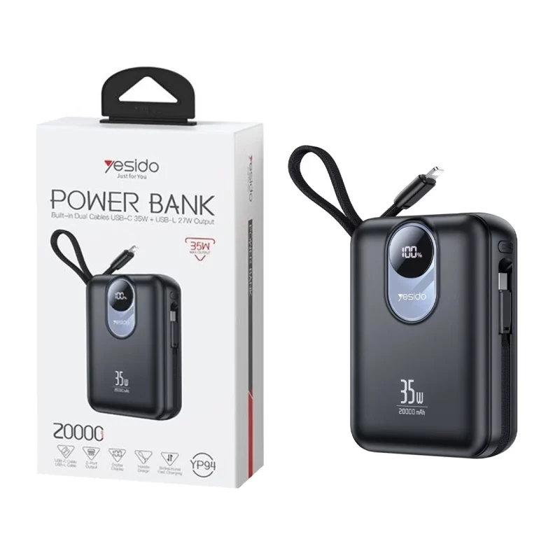 پاوربانک فست شارژ Yesido 20000mAh مدل YP94 35W - مشکی (گارانتی 18 ماه تعویض نیکان همراه) - تصویر 2