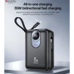 پاوربانک فست شارژ Yesido 20000mAh مدل YP94 35W - مشکی (گارانتی 18 ماه تعویض نیکان همراه) - تصویر 5