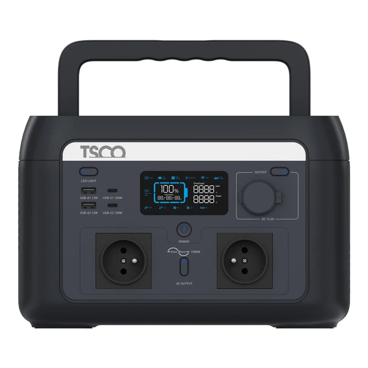 1584-1698552-1 پاور استیشن TSCO 12000mAh مدل TST 1000 1000W - مشکی - تصویر 1