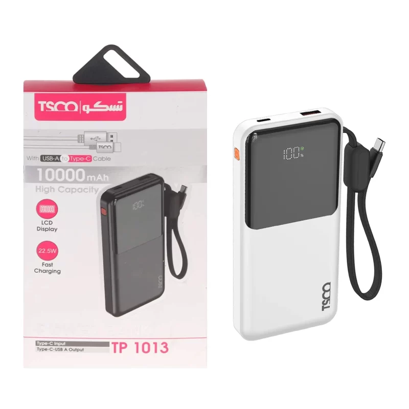 پاوربانک فست شارژ TSCO 10000mAh مدل TP 1013 22.5W - سفید - تصویر 2