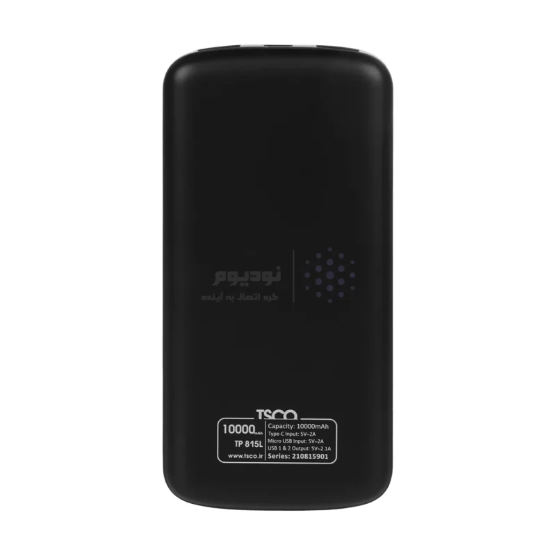 پاوربانک TSCO 10W 10000mAh با کابل اندروید مدل TP 815L - مشکی - تصویر 3