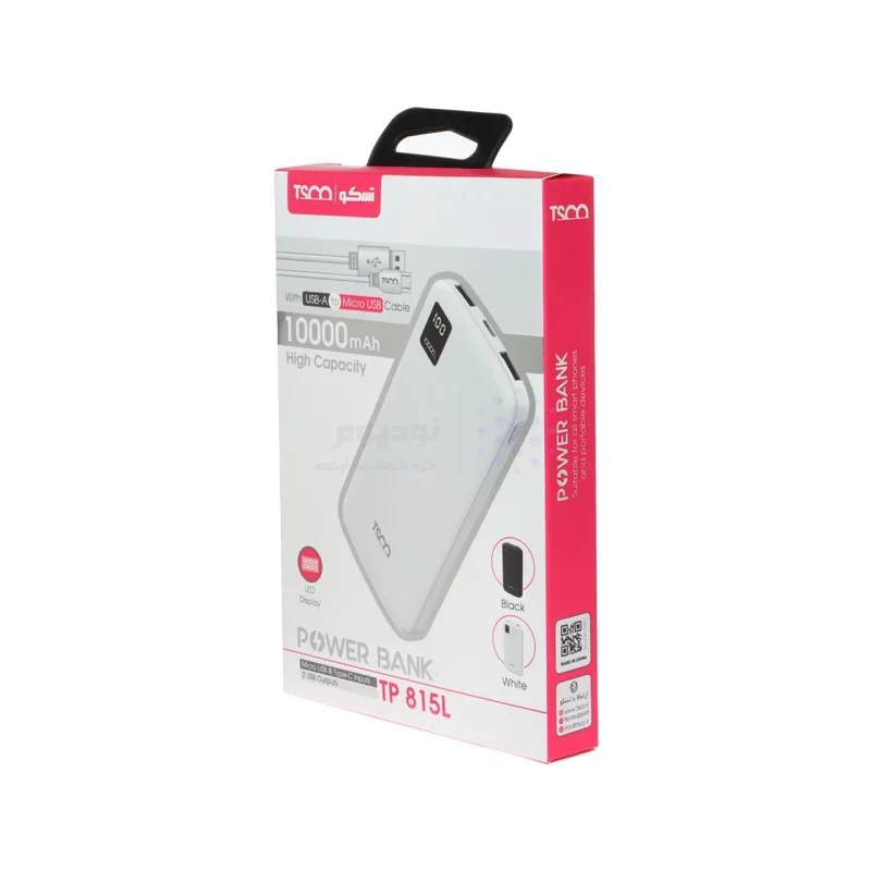 پاوربانک TSCO 10W 10000mAh با کابل اندروید مدل TP 815L - مشکی - تصویر 9