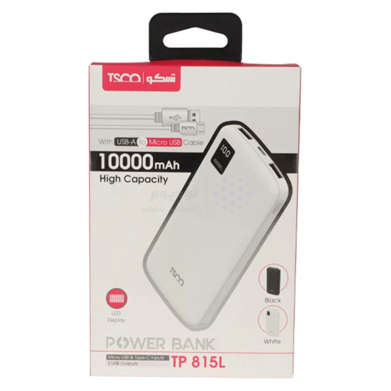 پاوربانک TSCO 10W 10000mAh مدل TP 815L - سفید - تصویر 8
